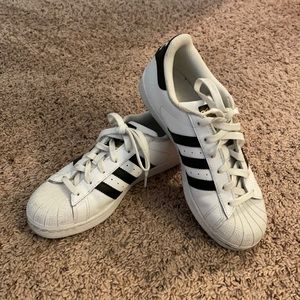 Adidas superstar white black gold size 6.5